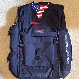 UAX Project Rock Under Armour BackPack Red White & Blue  🇺🇸 NWOT 1371158 410
